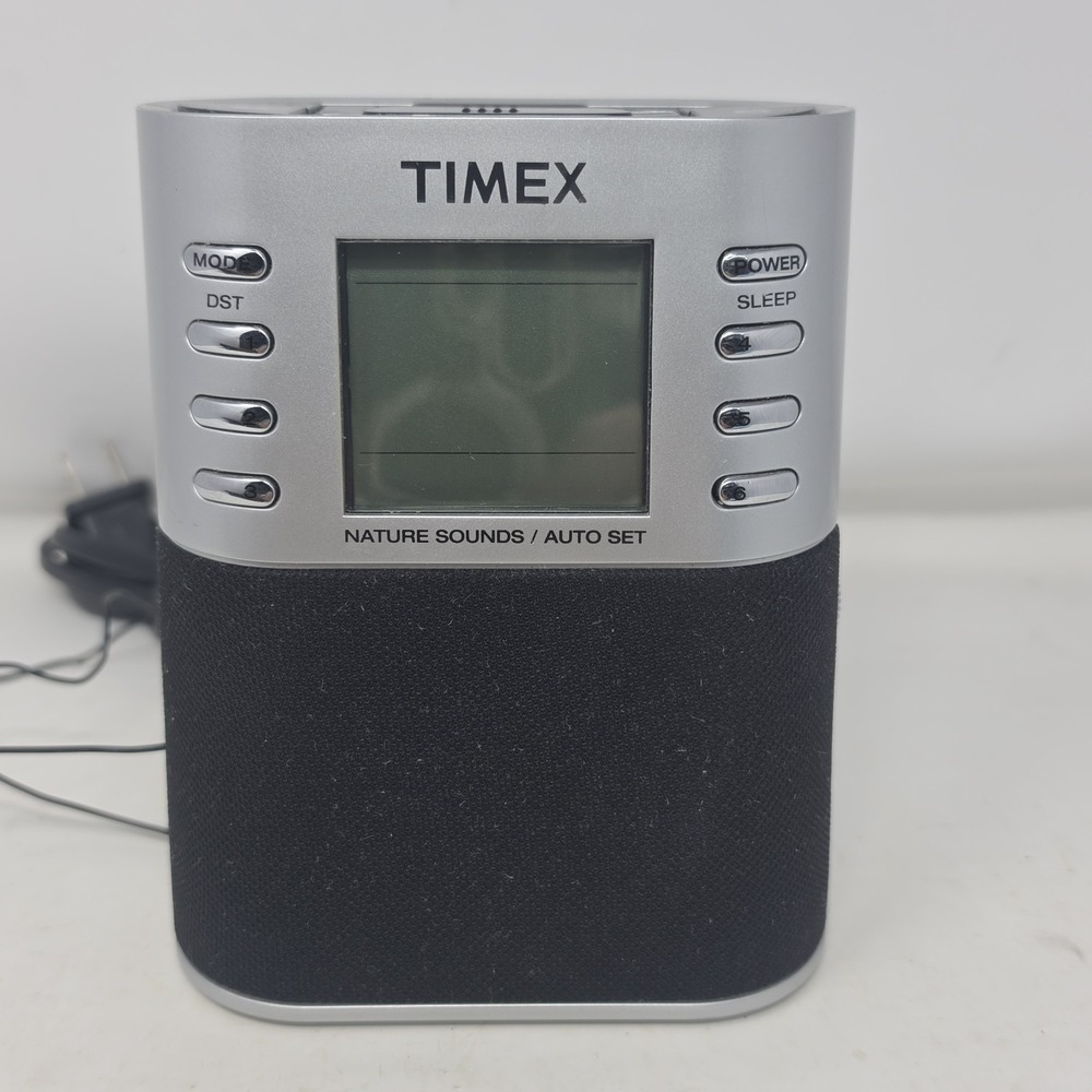 Timex T307S Digital Alarm Clock Radio LCD AM FM Dual w/ Preset & Nature Sounds